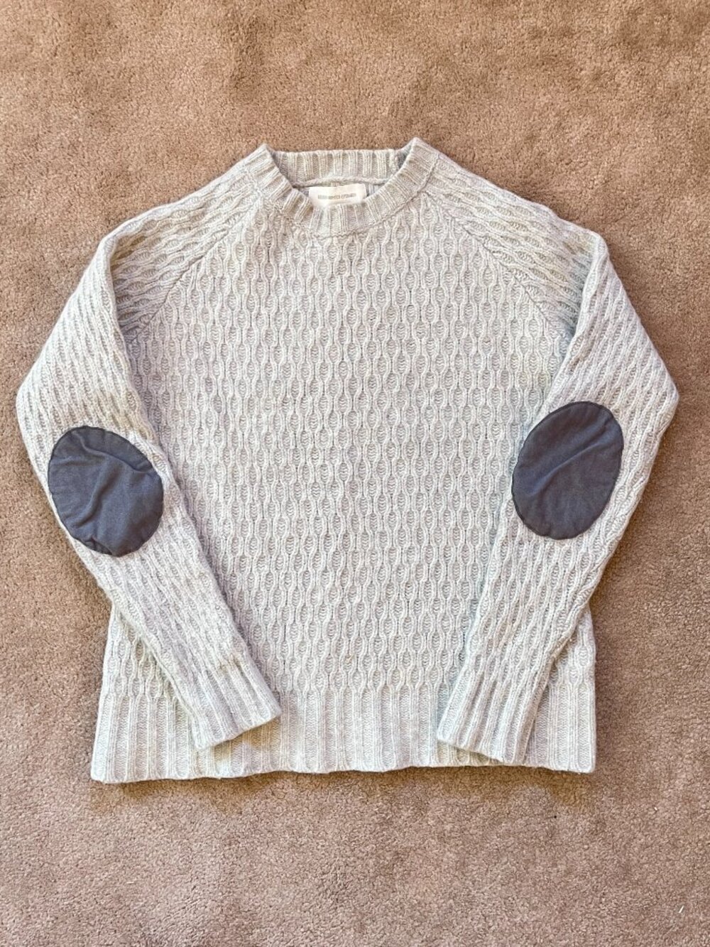Frederik Anderson Copenhagen Mens Cream Chunky Knit Wool Sweater S Fisherman